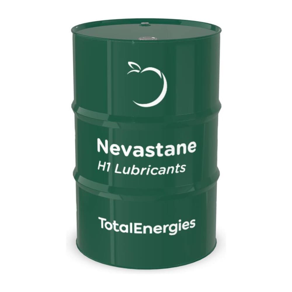 Tambor verde de lubricante grado alimenticio TotalEnergies Nevastane H1